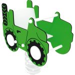 Gioco a molla con seduta singola a doppia sagoma a forma di macchina. Gioco inclusivo.