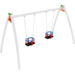 Altalena due posti in acciaio con sedili a culla