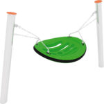 Altalena con sedile a nido in acciaio. Gioco inclusivo