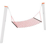 Altalena con sedile ad amaca in acciaio. Gioco inclusivo.