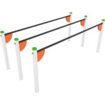 Barre parallele in acciaio. N°3. Per arredo area fitness.