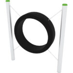 Cerchio mobile per addestramento cani. Per arredo area di sgambamento.