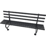 Panchina in acciaio per esterno. Con schienale.