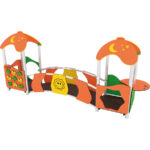 Casetta per arredo parchi giochi. Con ponticello.