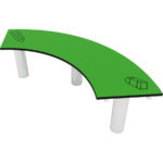 Panchina per arredo parchi giochi misura piccola, circolare. Senza schienale.