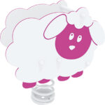 Gioco a molla con seduta singola a doppia sagoma a forma di pecora.