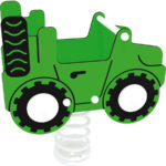 Gioco a molla con seduta singola a doppia sagoma a forma di macchina.