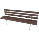 Panchina in plastica riciclata per esterno. Con schienale.