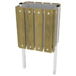 Cestino portarifiuti per esterno a 1 cesto in legno.