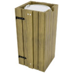 Cestone portarifiuti per esterno a 1 cesto in legno.