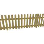 Staccionata lineare in legno per arredo urbano. Int.2m. Con staffe per tassellare.