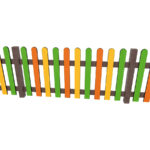 Staccionata lineare in plastica riciclata colorata per arredo urbano. Int.2m. Senza staffe.