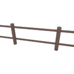 Staccionata modello Montagna in plastica riciclata per arredo urbano. Int. 1,9m. Con staffe per tassellare.