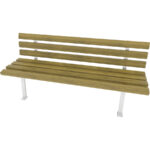 Panchina in legno per esterno. Con schienale.