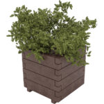 Fioriera in plastica riciclata per arredo urbano. 100x100x52.