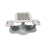 Gruppo di seduta con tavolo "a scacchiera" per arredo parchi e comunità. Inclusivo. - immagine 3